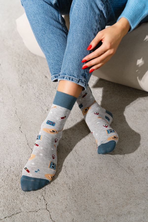 Kojinės 039-007 melandžas Šviesus Pilka - pilka