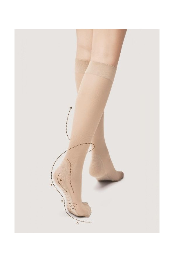 Kojinės iki kelių Glaustinukė (bodis) Care Massage 20 - smėlio
