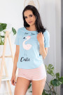 Pižama Cute Flamant Mėlyna su rožine–LiviaCorsetti LT–Pižamos moterims