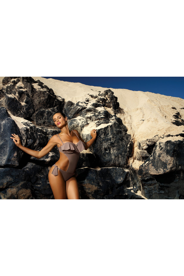 Maudymosi kostiumėlis Carmen Tripoli M-468 W (9) rišama - ruda