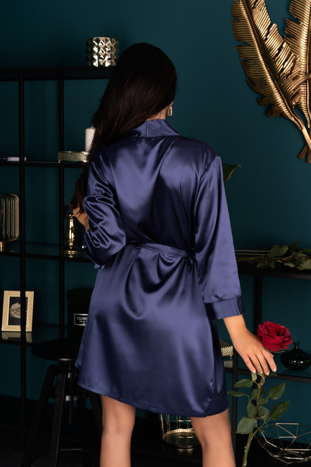 Chalatas Edelina Navy Mėlyna