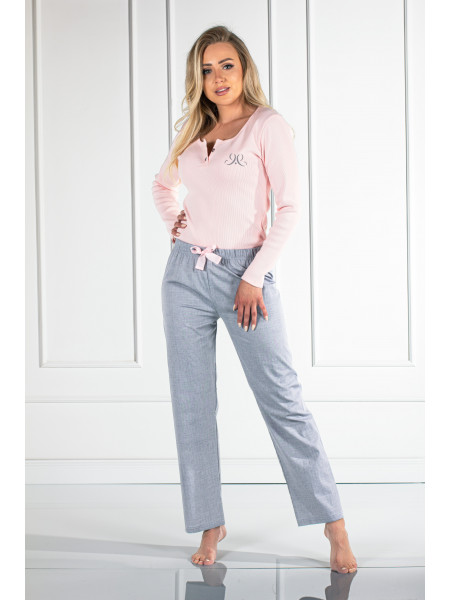 Pižama Linda Pink-Grey Pink-Grey–LiviaCorsetti LT–Pižamos moterims