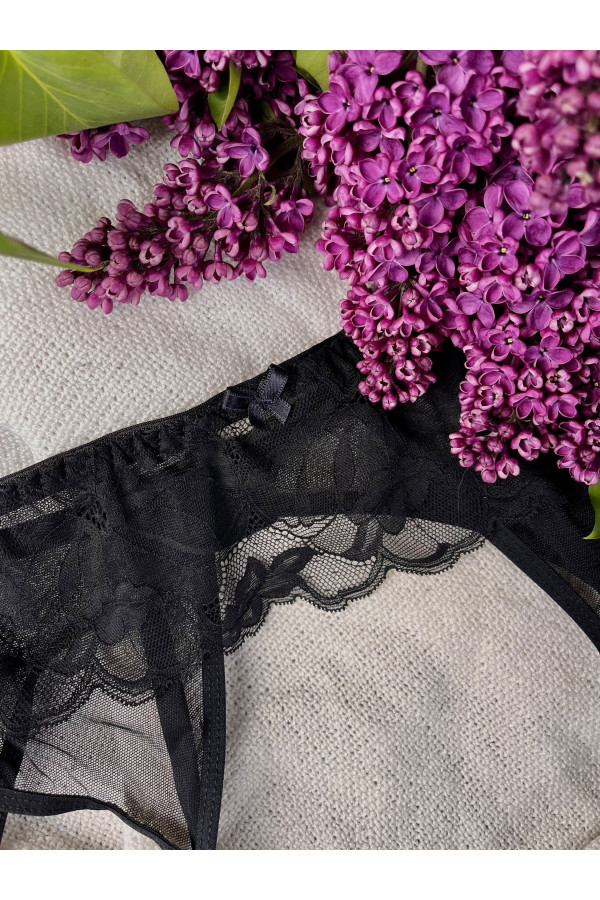 Juosmenėlis iki Kojinės Florencja 701 Juoda - juoda