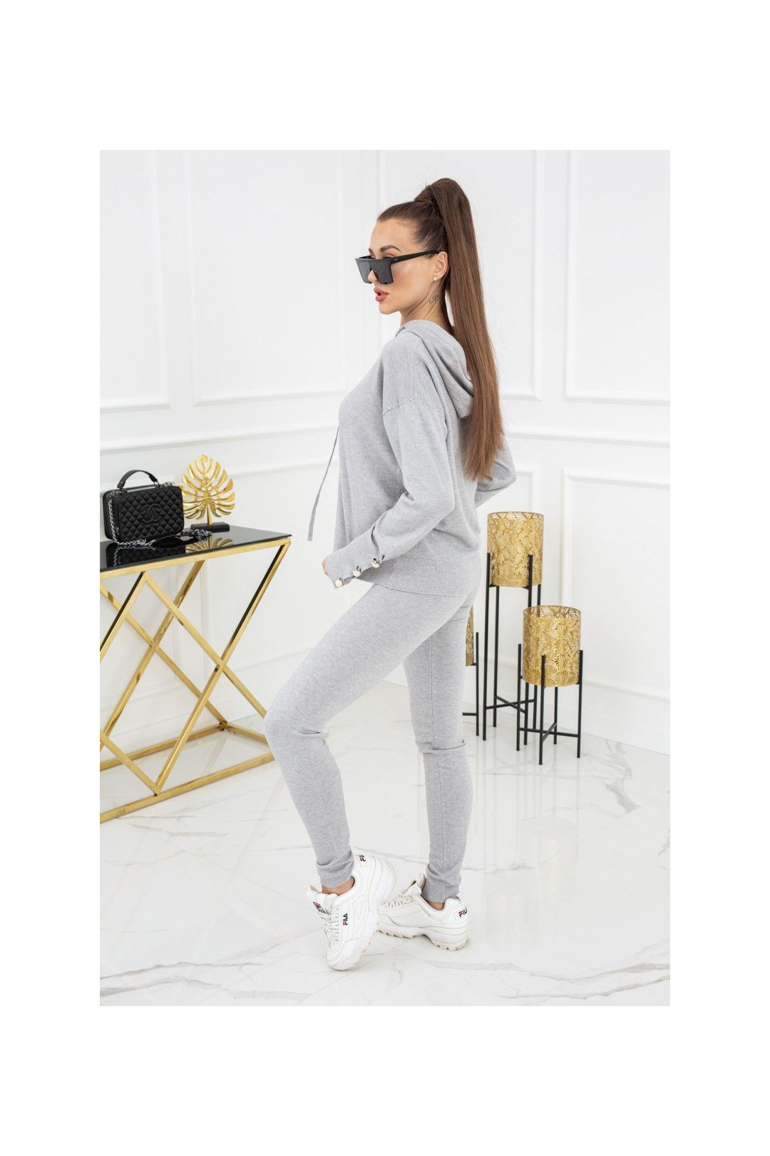 Komplektas megztas Kim Pearl Buttons PU1121 Silver