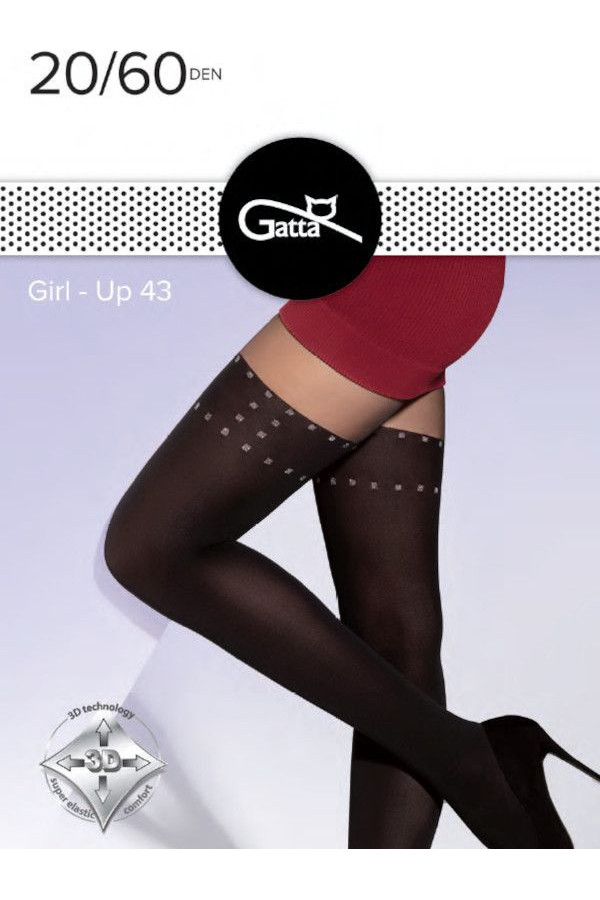 Pėdkelnės Girl Up 43 20/60 DEN - juoda/pilka