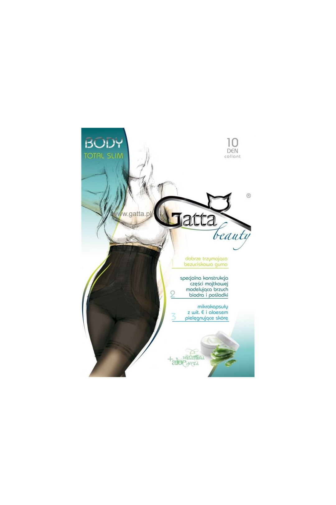 Pėdkelnės   Kūno triko Total Slim Fusion 10 Den - juoda
