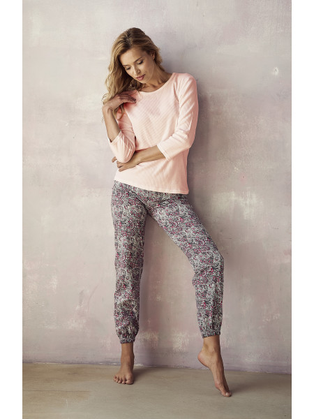 Pižama 2992 01 Pink Ribbed–LiviaCorsetti LT–Pižamos moterims