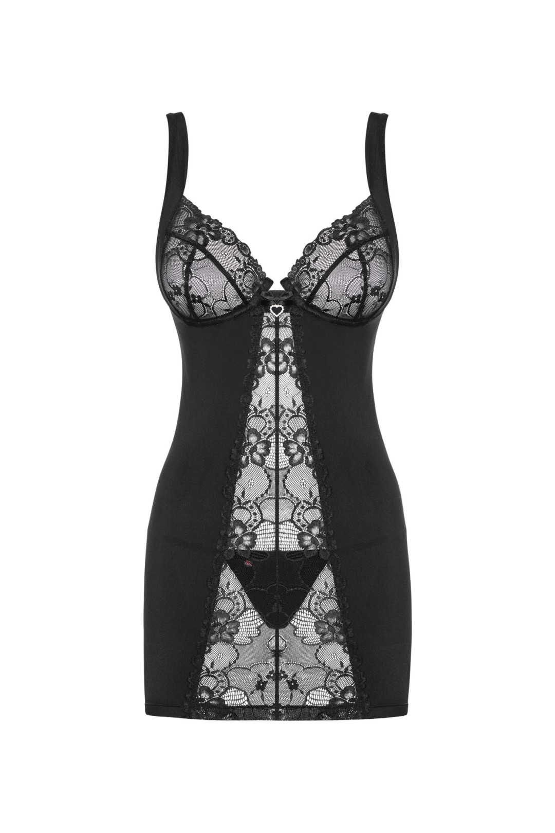 Naktinukai Heartina Chemise Juoda + siaurikės dovanų! Naktinukai Heartina Chemise Juoda + siaurikės dovanų!