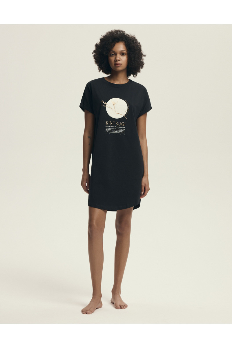 Naktiniai marškiniai Dairoku 43729 Juoda