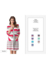 Chalatas Cate FR-070 Amarant w juostelės - rožinė