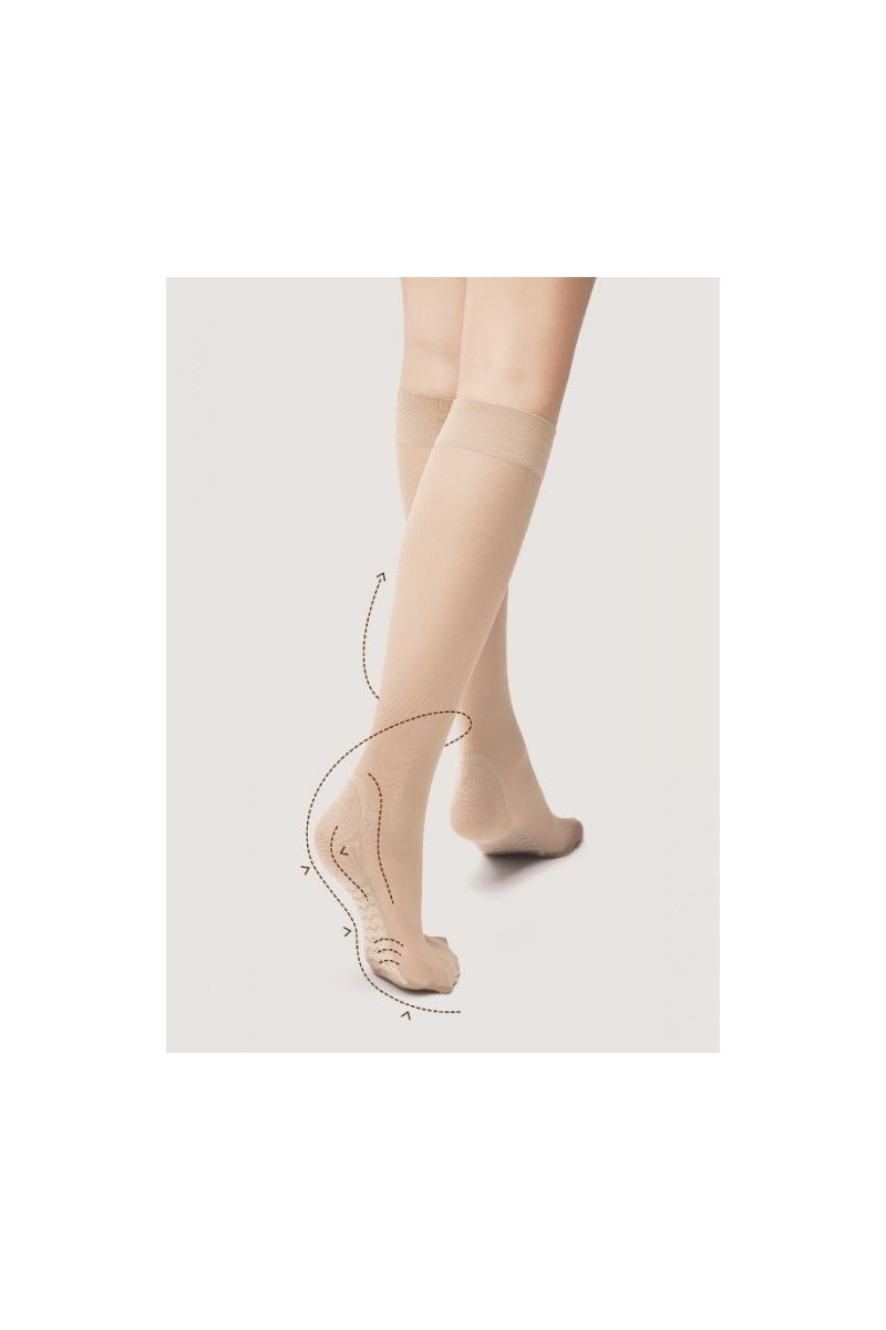 Kojinės iki kelių Glaustinukė (bodis) Care Massage 20 - smėlio
